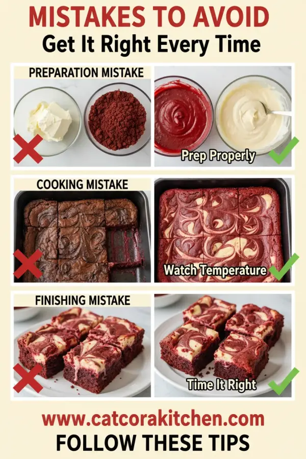 Red velvet cheesecake brownies common mistakes