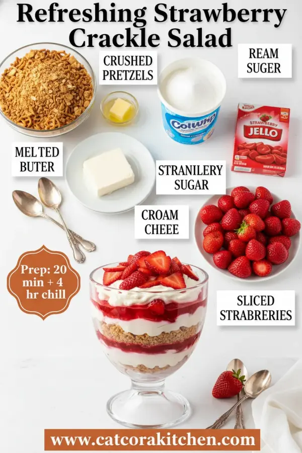 Refreshing strawberry crackle salad ingredients