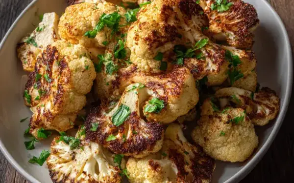 roasted cauliflower with tahini