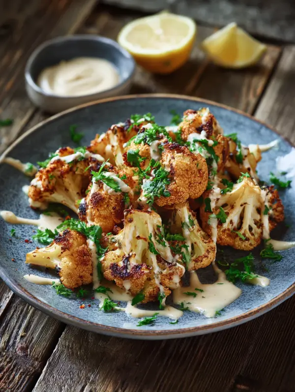 card recipe ingredients and instructions roasted cauliflower with tahini