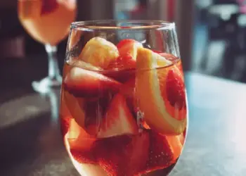 rosé sangria with fresh fruit