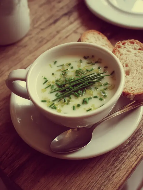 card recipe ingredients and instructions spring onion vichyssoise