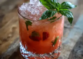 strawberry basil smash cocktail