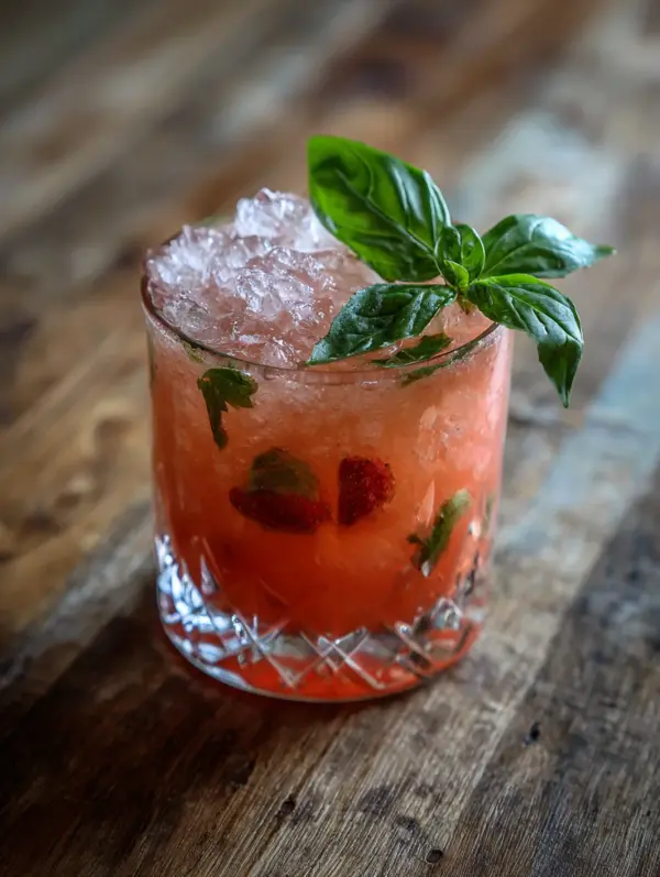 Strawberry Basil Smash Cocktail
