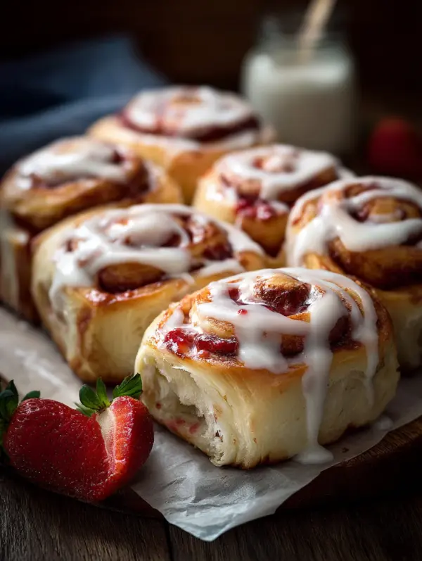 Strawberry Cheesecake Cinnabon Rolls