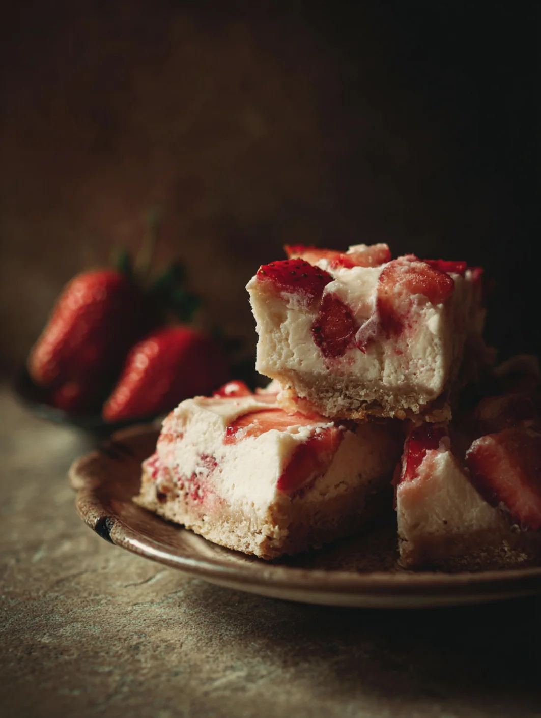 card recipe ingredients and instructions strawberry cheesecake bars