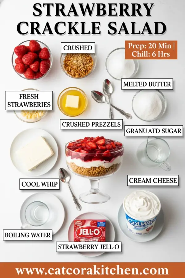 Strawberry crackle salad ingredients