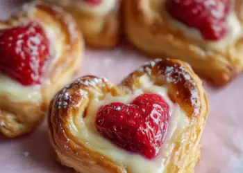 strawberry cream cheese heart danishes