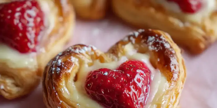 strawberry cream cheese heart danishes