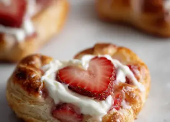 strawberry cream cheese heart danishes
