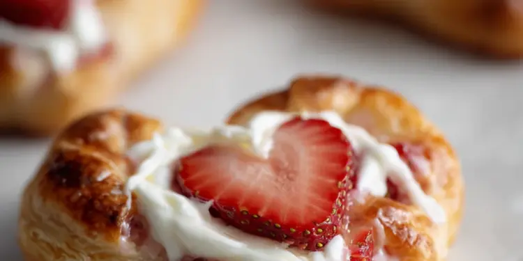 strawberry cream cheese heart danishes