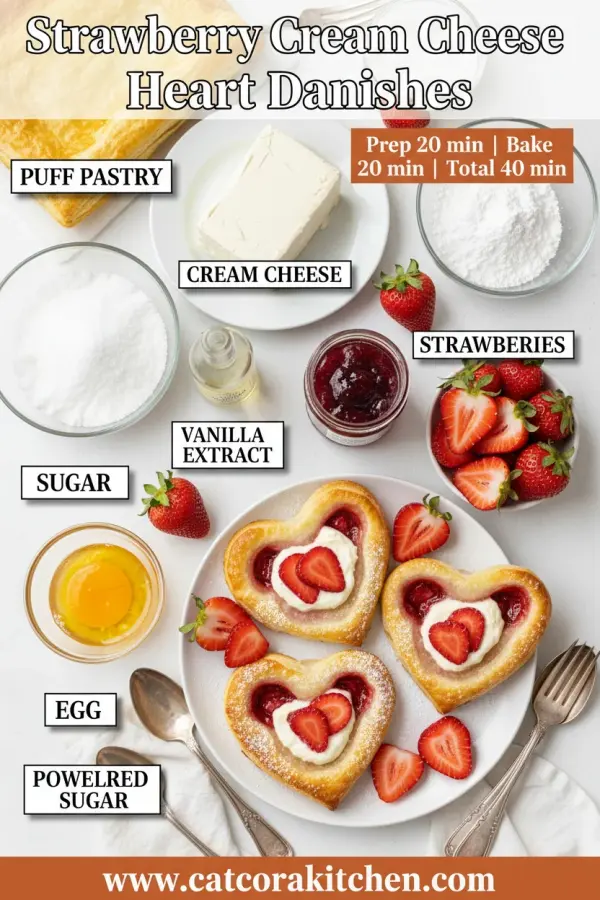 Strawberry cream cheese heart danishes ingredients