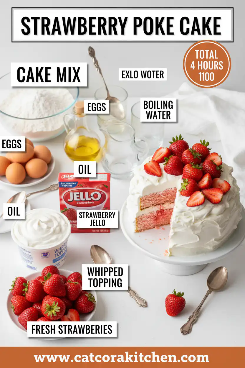 Strawberry poke cake ingredients
