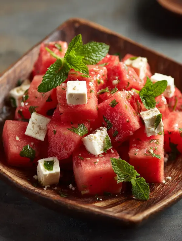card recipe ingredients and instructions watermelon feta mint salad