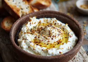 whipped feta dip with honey