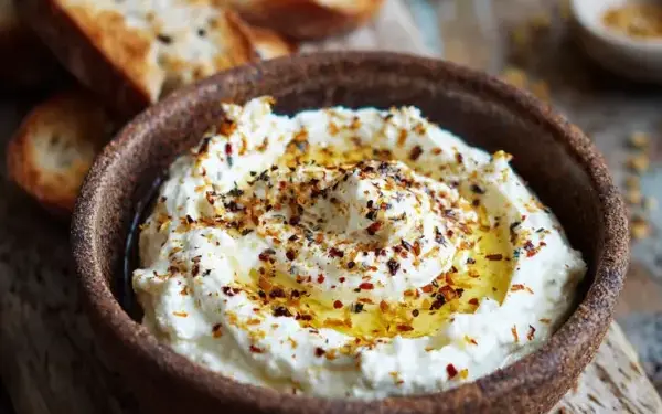 whipped feta dip with honey