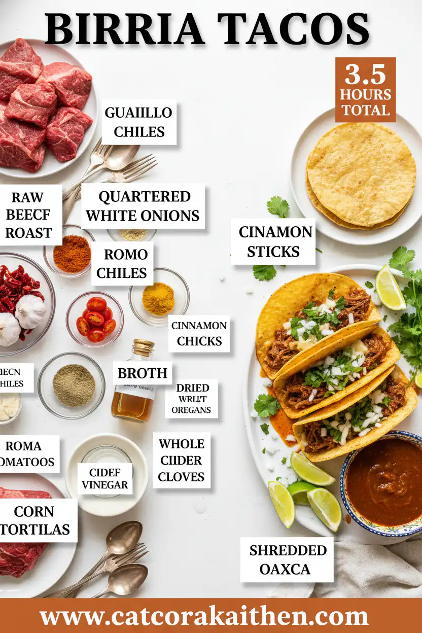 Birria Tacos ingredients