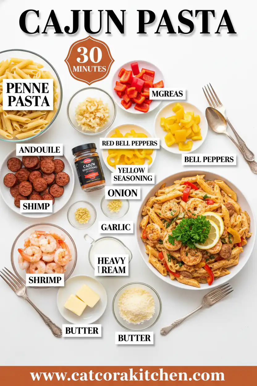 Cajun Pasta ingredients