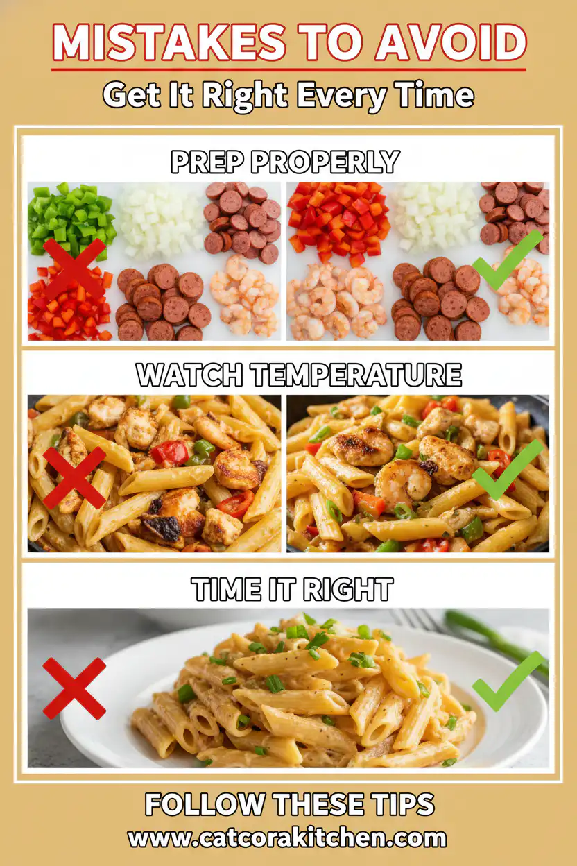 Cajun Pasta common mistakes