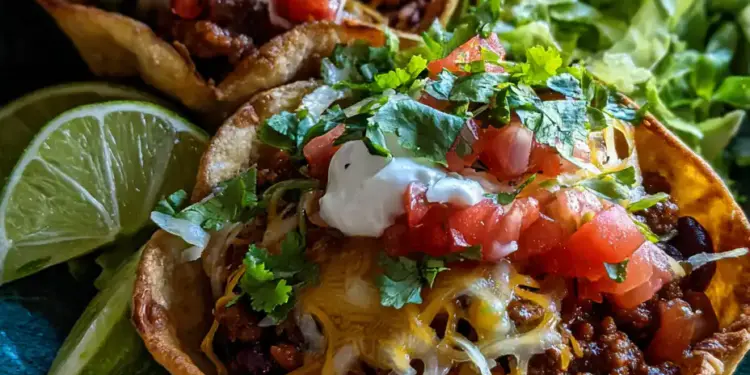 Cheesy Beef Taco Bowls featured