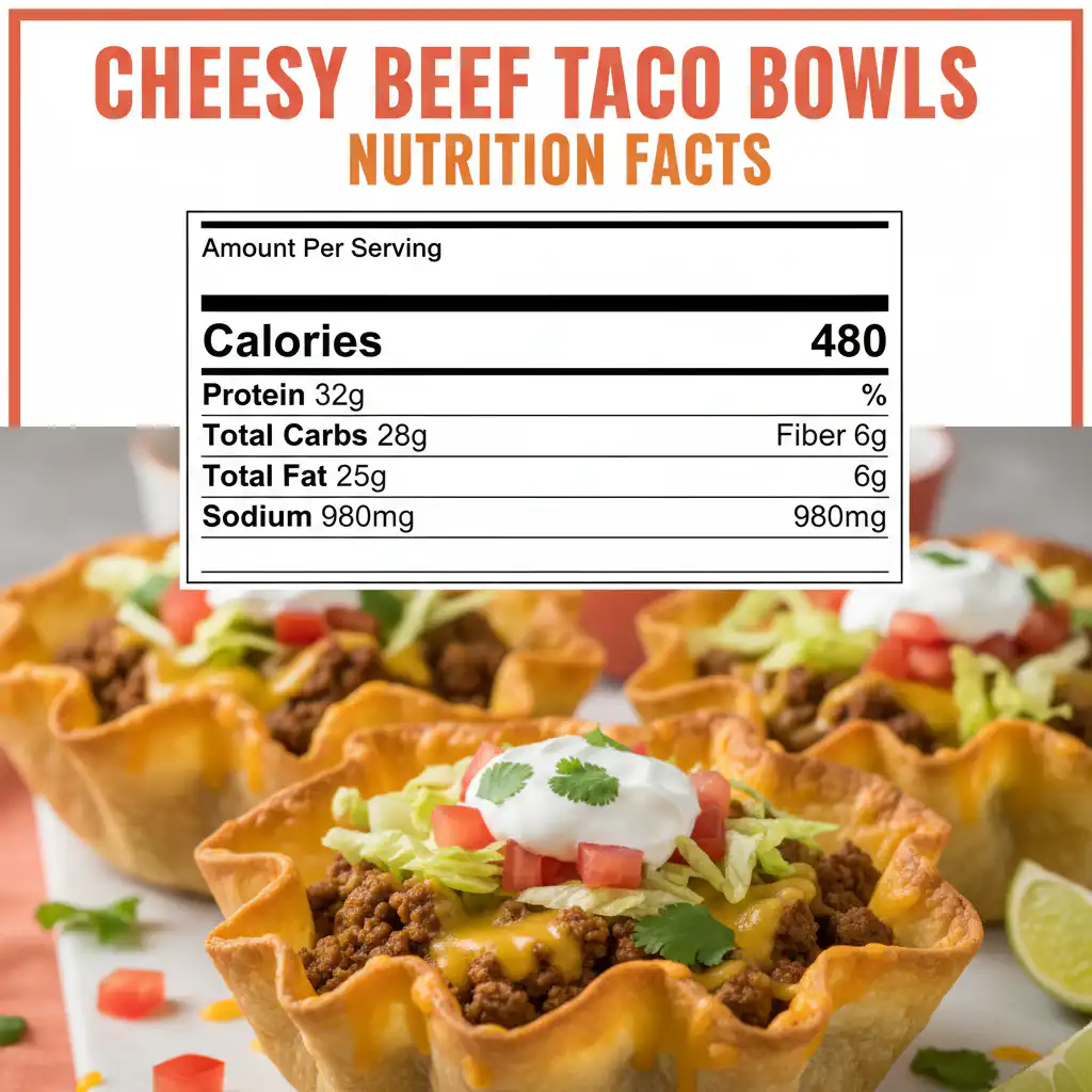 Cheesy Beef Taco Bowls nutritional information