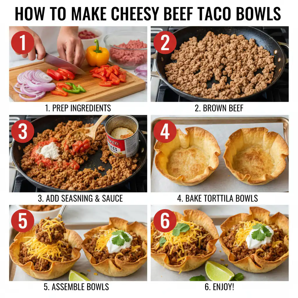 How to make Cheesy Beef Taco Bowls