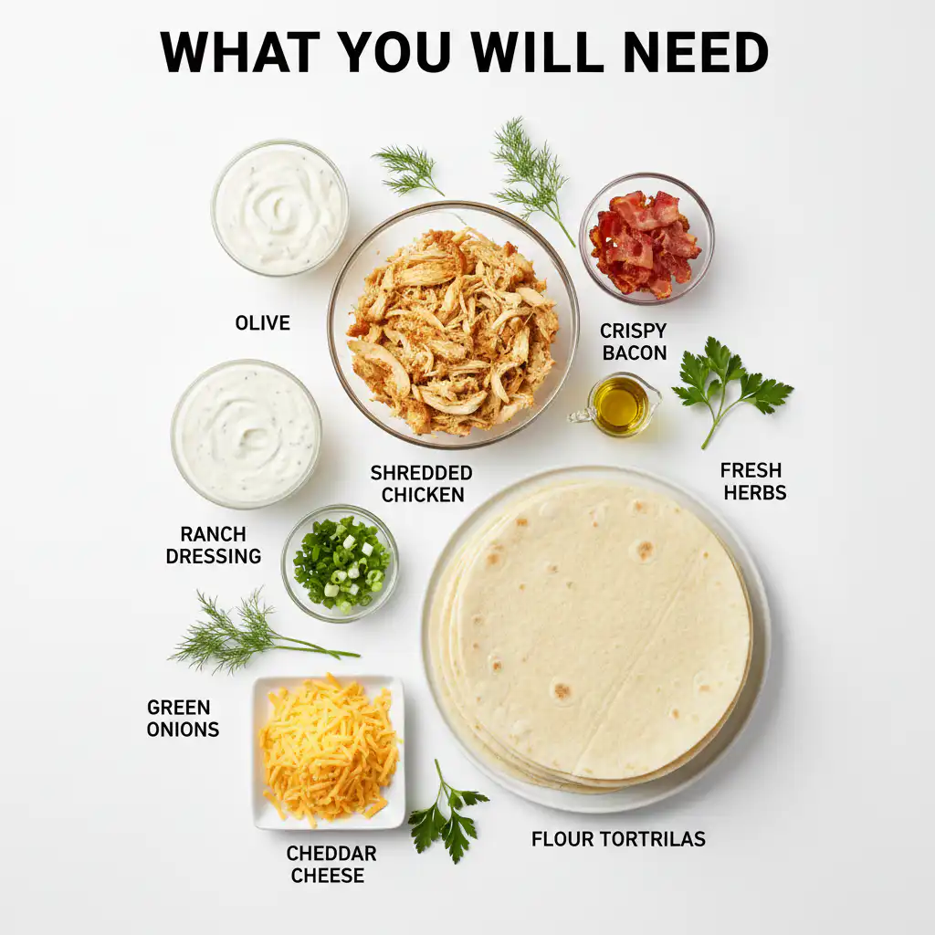 Chicken Bacon Ranch Roll Ups ingredients