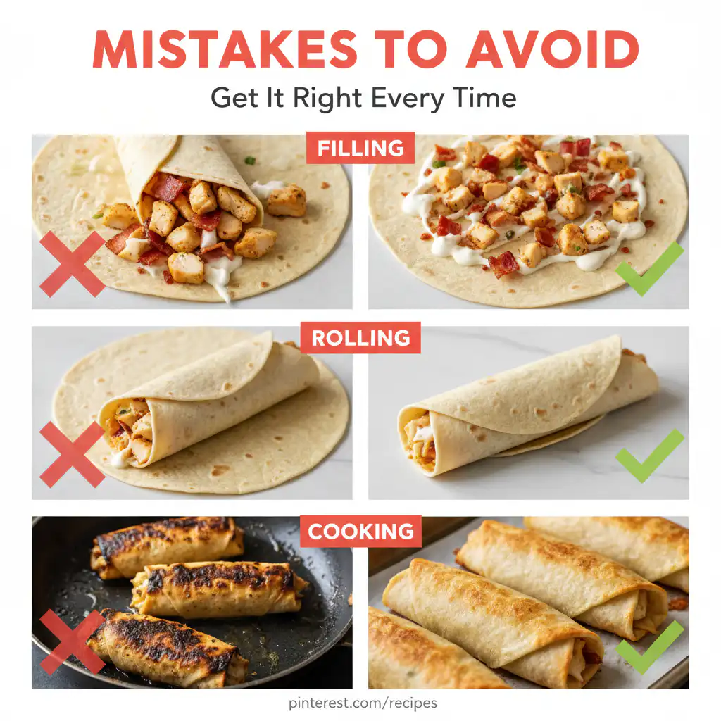 Chicken Bacon Ranch Roll Ups common mistakes