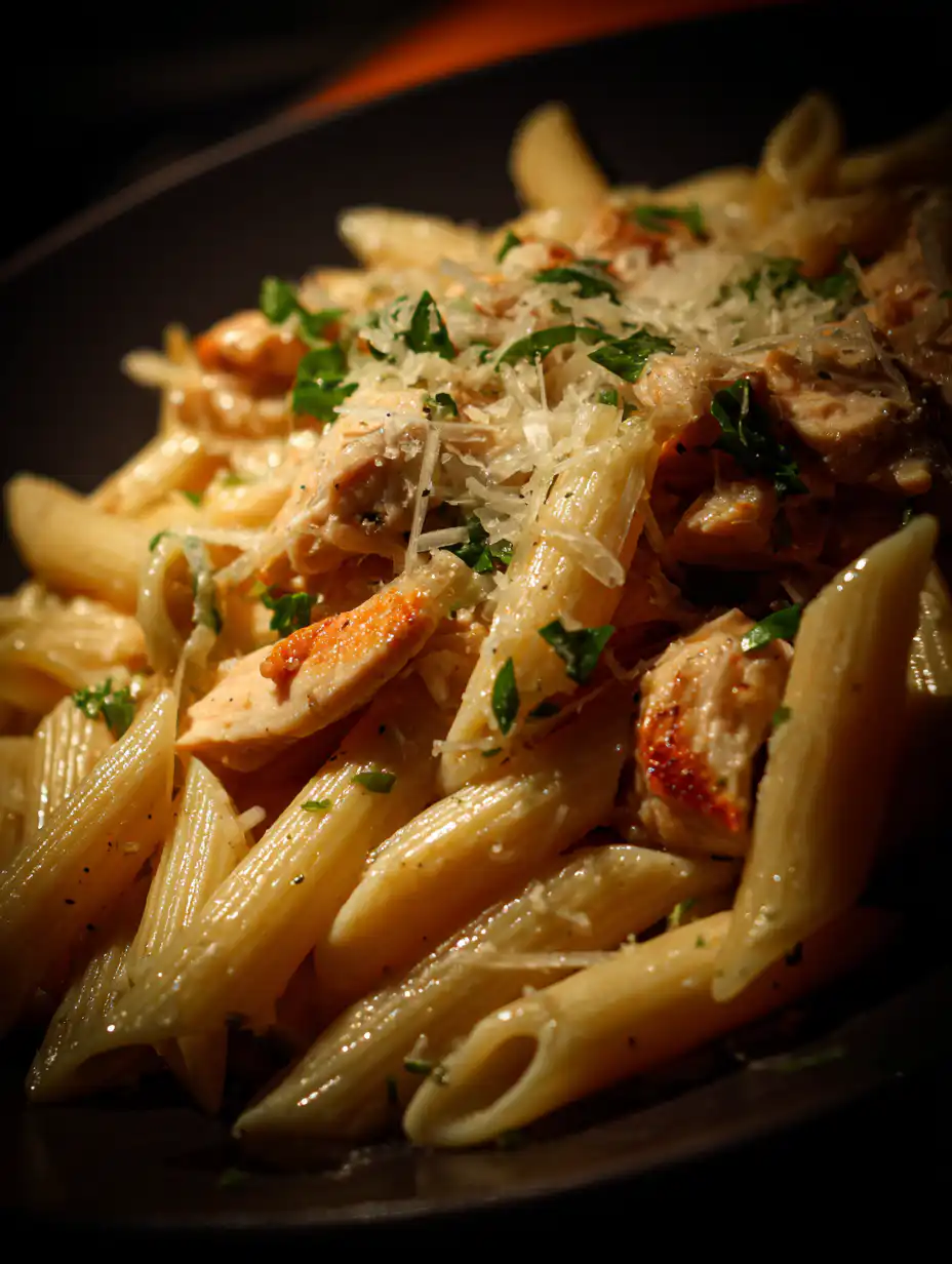 Chicken Penne Pasta with Bacon & Spinach