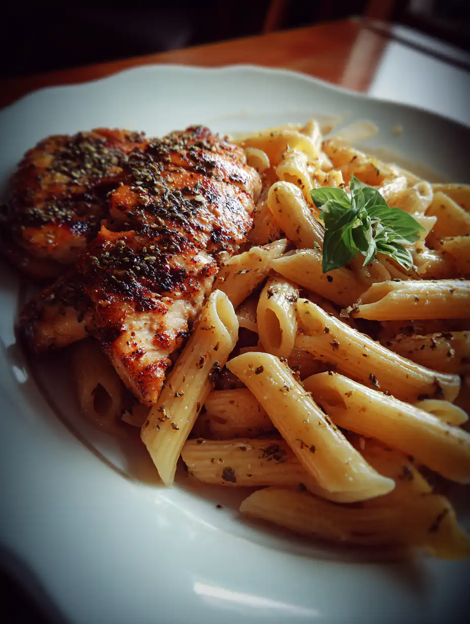 card recipe ingredients and instructions Chicken Penne Pasta