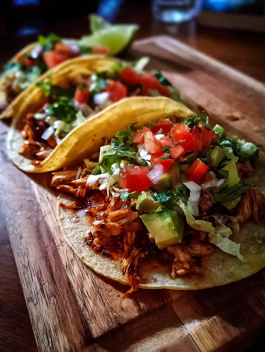 card recipe ingredients and instructions Chicken Tacos