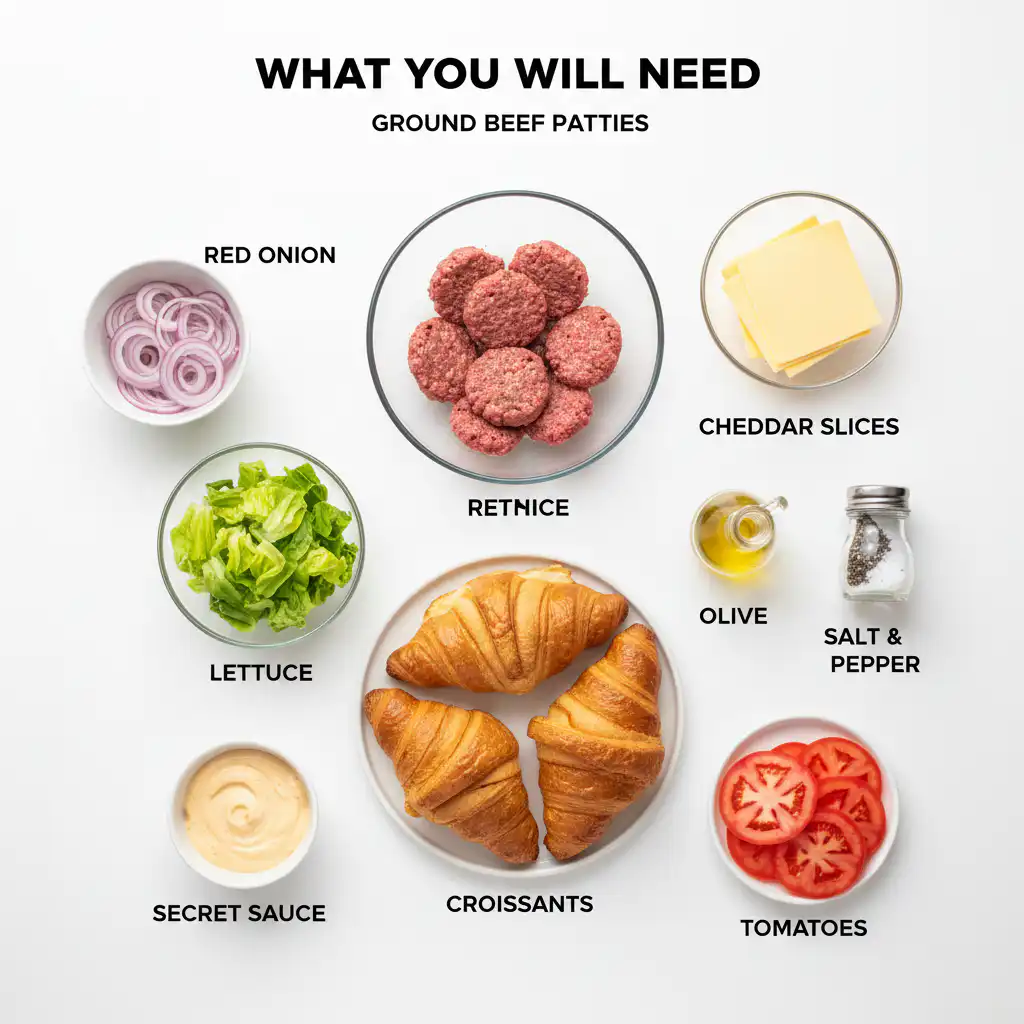 Croissant Smash Burgers ingredients