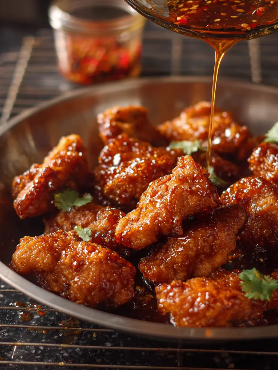 card recipe ingredients and instructions Hot Honey Chicken