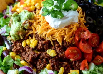 beef taco salad recipe featured