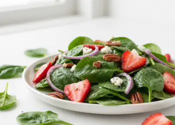 strawberry spinach salad featured