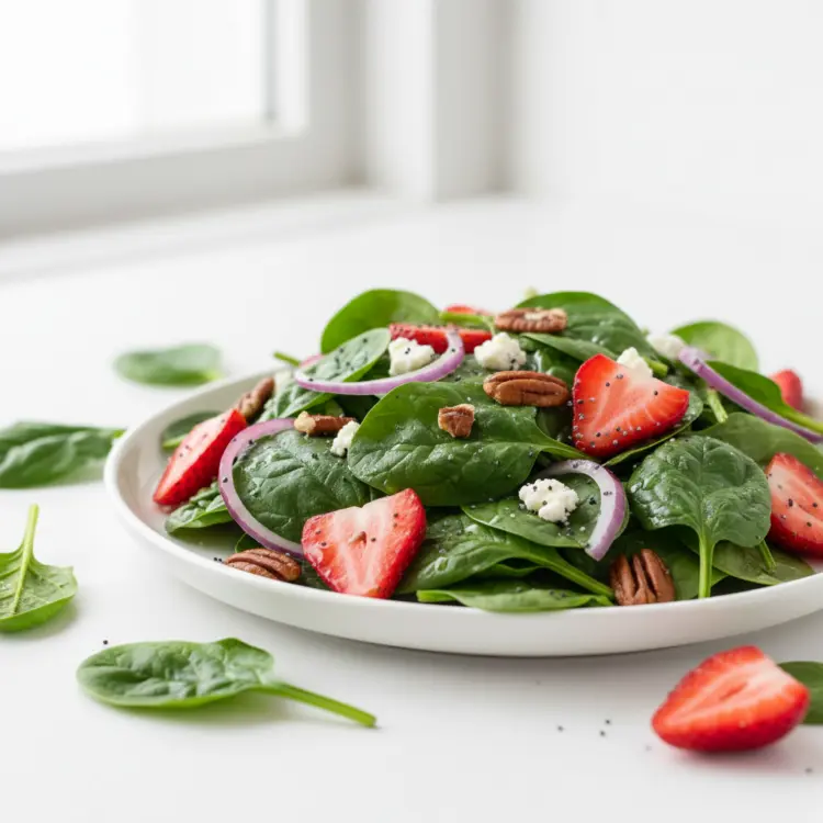 strawberry spinach salad featured