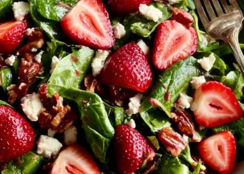 strawberry spinach salad featured