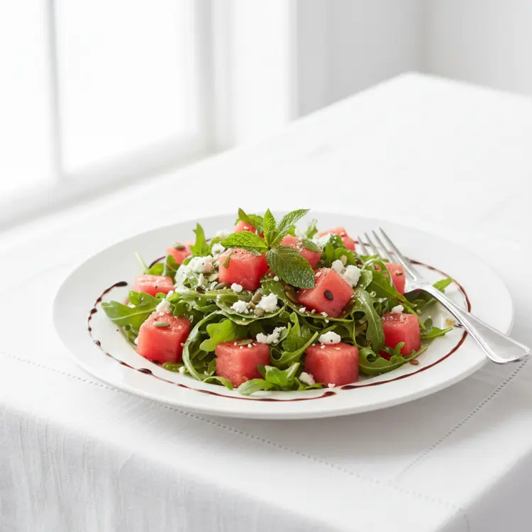 watermelon arugula salad featured